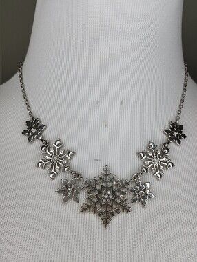 Christopher & Banks Silver Snowflake Necklace